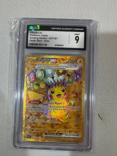 CGC 9 Pikachu ex 247/191 Sv08: Surging Sparks Holo