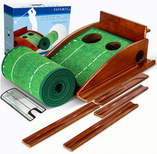 Golf Putting Mat Indoor Putting Green w/ Ball Return Training Aid