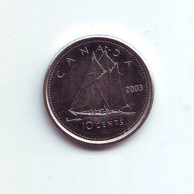 KANADA - 10 Cents - Elizabeth II 2003 - Stahl vernickelt   1,75 g     18 mm