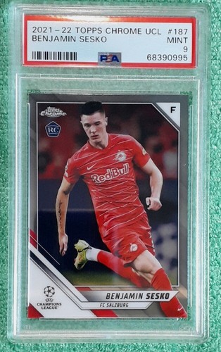 2021-22 Topps Chrome UCL #187 Benjamin Sesko RC PSA 9 Mint "POP" 12  - Bild 1 von 6