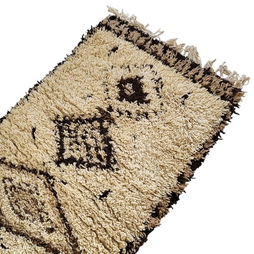 Vintage Handmade Moroccan Wool Rug Geometric Diamond Rustic Charm Berber Carpet - 第 15/24 張圖片