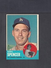 1963 TOPPS #502 DARYL SPENCER-1--BV $25--HI #--DODGERS--NO CREASES-EX/MT/NR/MT++