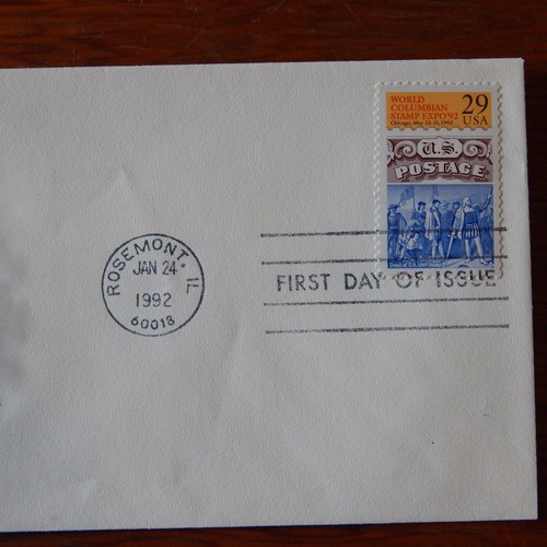 Ritrovamento Immobiliare - FDC Gennaio 1992 World Colombian Stamp Expo 29 Cent - Foto 3 di 4
