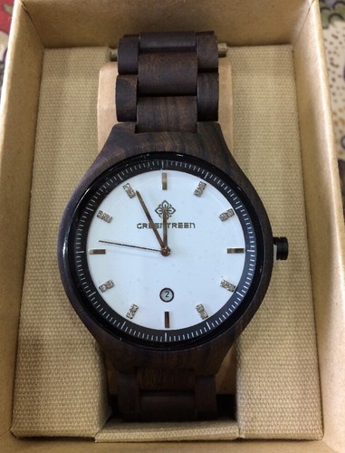 NUOVO Orologio greentreen amexi naturale fatto a mano legno quarzo | eBay