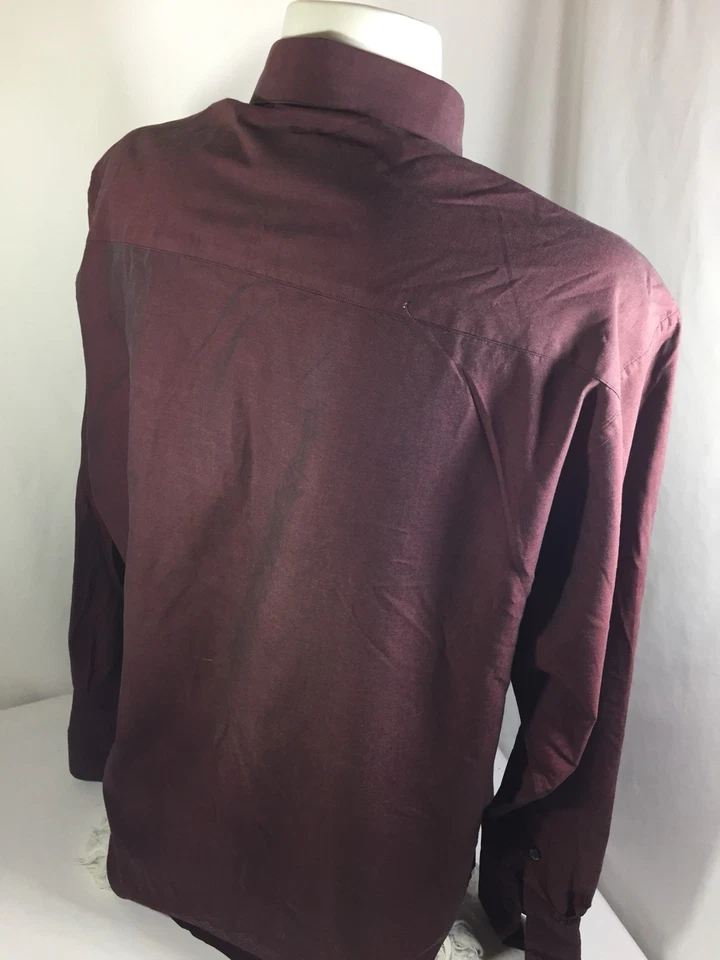 Camisa Alfani Hombre Borgoña Abotonada Carrera Mangas Largas Talla M Bin12#25 Foto 2 de 4