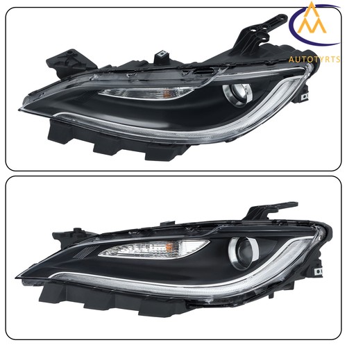 Halogen Left Side Black Trim w/LED DRL For Chrysler 200 2015 2016 2017 Headlight - Picture 7 of 14