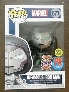 FUNKO PX PREVIEWS MARVEL GITD INFAMOUS IRON MAN EXC # 677 POP! W/COVER PRE-ORDER 889698364447 | eBay