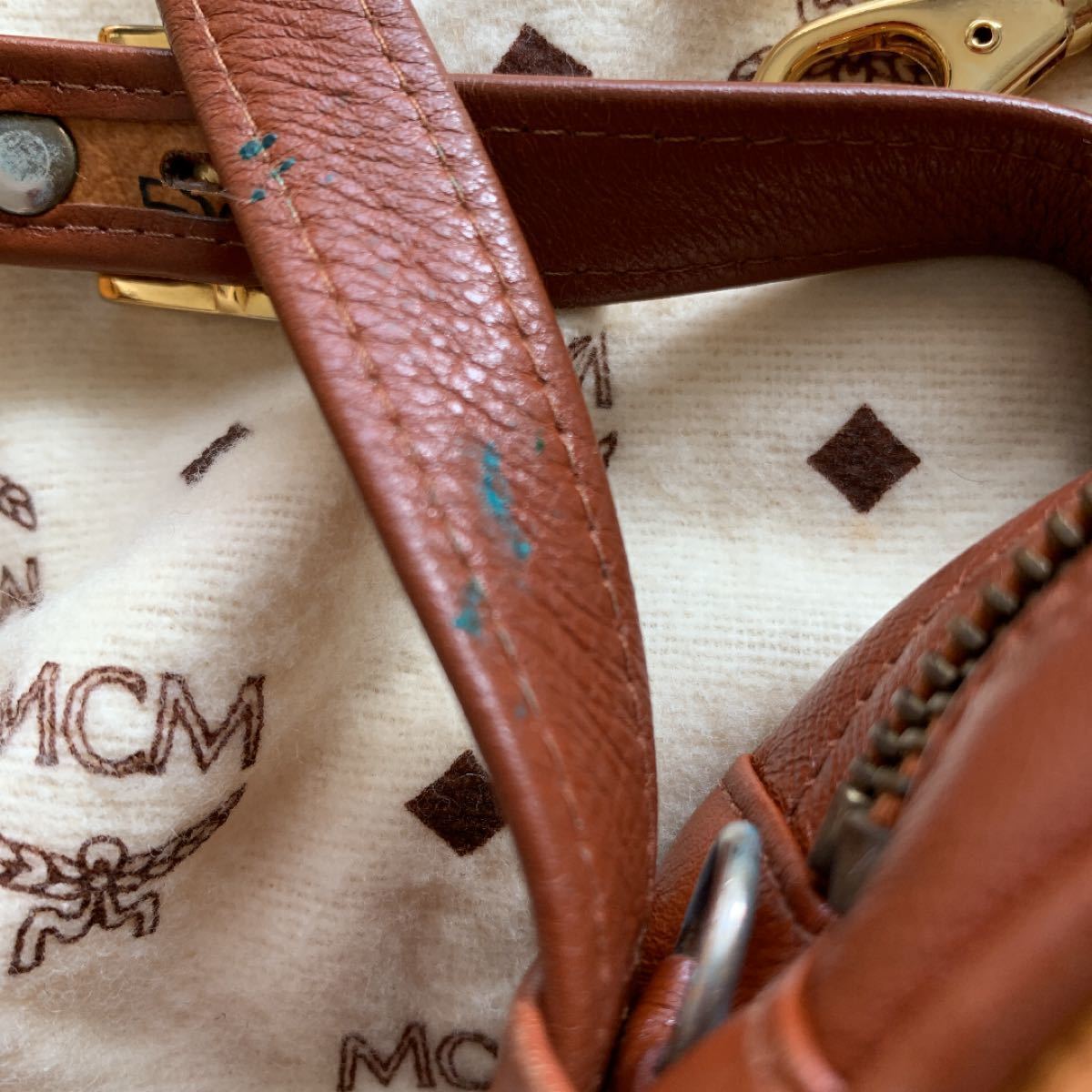 MCM shoulder bag leather logo brown storage bag 20.5×16×5.5 MCM shoulder bag leather logo brown storage bag 20.5×16×5.5