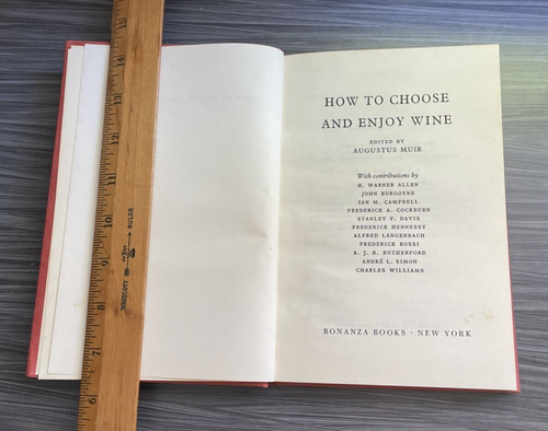 VTG How to Choose & Enjoy Wine Muir, Augustus Bonanza Books New York - Picture 5 of 7