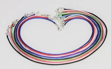 Braided Choker Necklaces 2mm lightweight Nylon Cord Silver Lobster Clasp USA