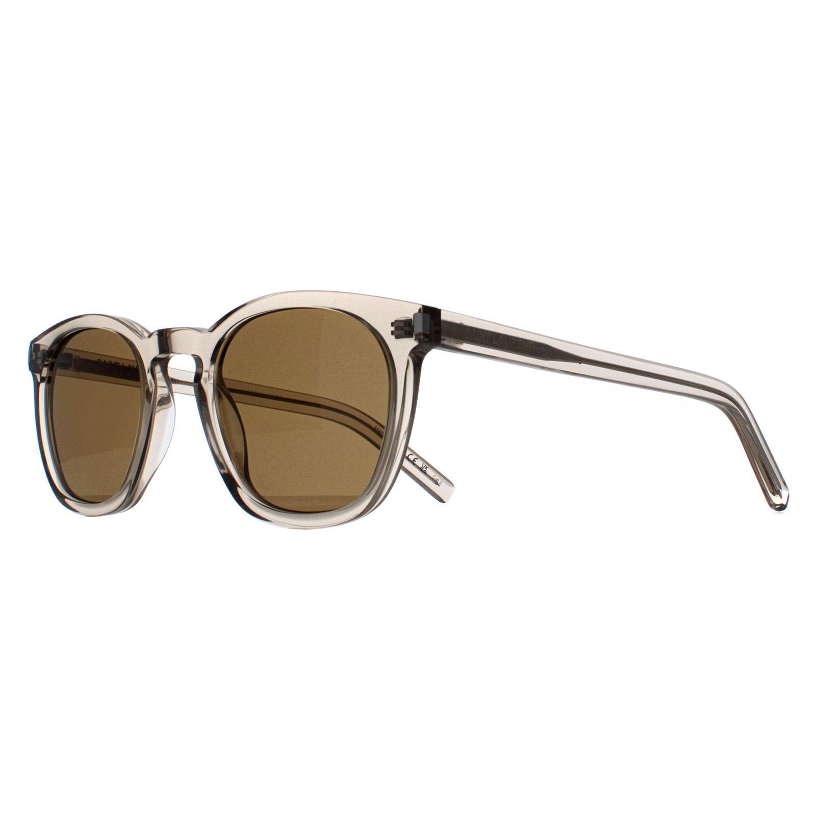 Saint Laurent Occhiali da sole SL28 047 beige trasparente marrone