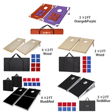 Cornhole Bean Bag Toss Game Set Lawn Backyard for Party Family Playing Together