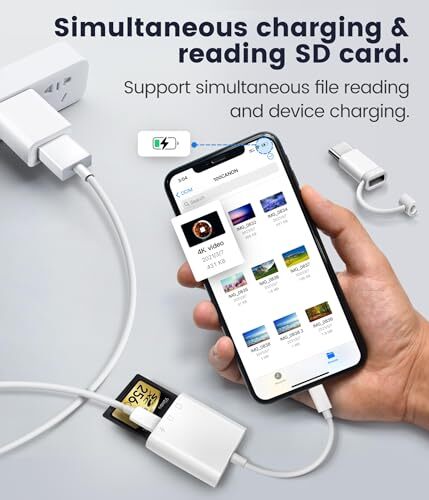 SD Card Reader for iPhone iPad, Digital Trail 2 Slots to (Lightning+USBC) - 第 6/7 張圖片