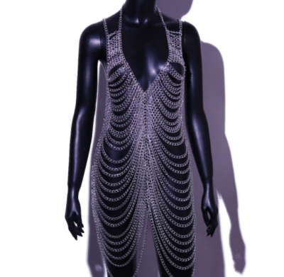 Grecian Multilayer Dress Gypsy Body Harness DJ Metal Chain Festival Rave  Outfit | eBay
