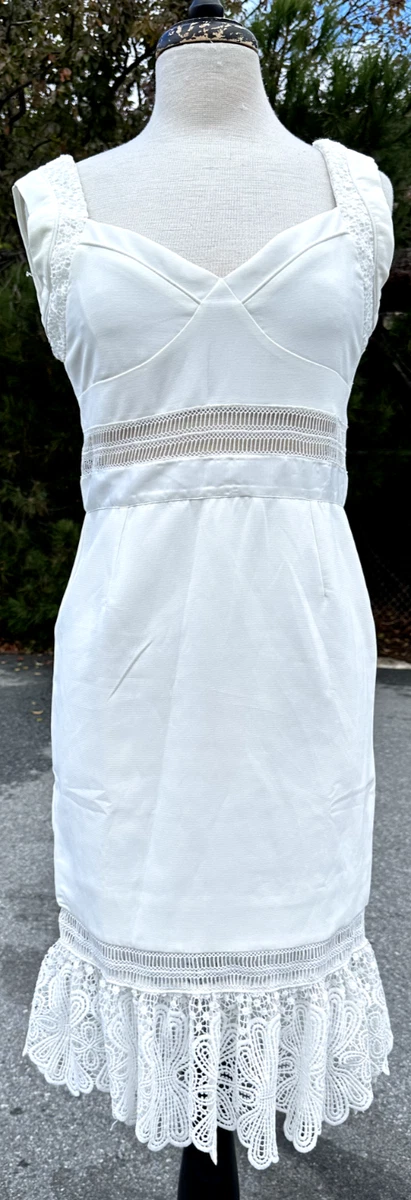 Fitted white lace outlet dress