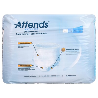 Attends Unisex Adult Incontinence Pull-On Underwear - Heavy Absorbency, M/L/XL (Model AP0730)