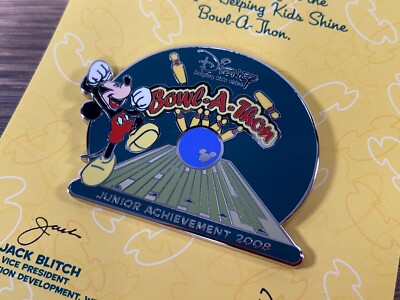 BOWL A THON Disney Pin CAST MEMBER EXCLUSIVE Mickey Mouse Bowling NEW ON CARD 