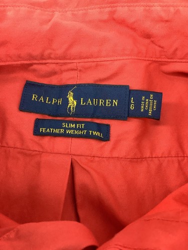 Chemise homme Ralph Lauren grande coupe slim corail rougeâtre 100 % coton JAP250112/JP1 - Photo 3/11