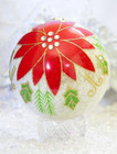 Large Glass Poinsettia Christmas Ornament — photo 2