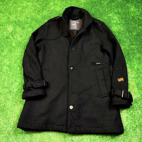 G-star Coat mens Medium Morter P Black Buckle Wool Outdoors coat  classic adult - Picture 1 of 20