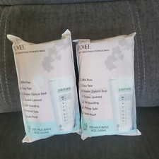 Zomee 100 Count Double Zip Breast Milk Storage Bags 8oz 240mL Freezer Safe