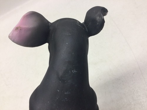 Antica statuetta per cane bassotto 10"" biscotto porcellana in posa giocosa - Foto 7 di 14