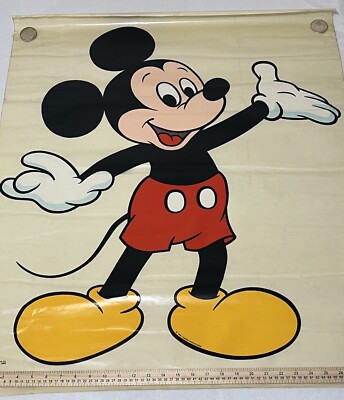 Vintage 1970's Disney Mickey Mouse Large Decal Poster 30” x 36” | eBay