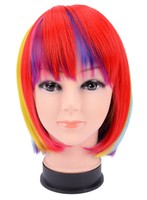 Fashion Synthesis Cosplay Party Short Colorful Bobo Women Rainbow Hair Wig Fashion Synthesis Cosplay Party Short Colorful Bobo Women Rainbow Hair Wig