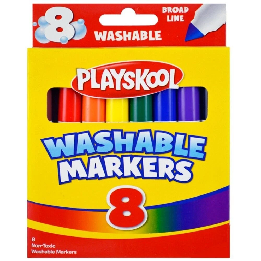 Playskool Washable Markers 8 Ct. Non-Toxic Broad Line (4 Packs) | eBay