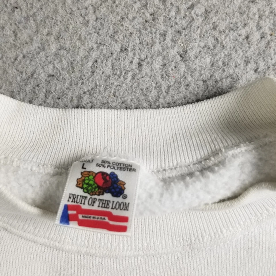 Sudadera Velero Vintage Hombre Grande Blanca Mapa Mar Caribe Cuello Redondo Foto 3 de 4