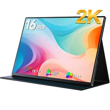 UPERFECT 2.5K Portable Monitor 16" 2K QHD 500 Nits HDMI Type C Second Display