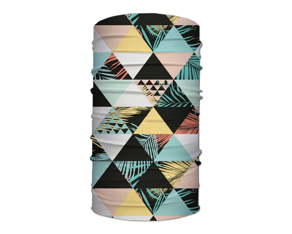 Washable Fabric Face Cover Neck Gaiter Beach Triangles Abstract Design EU Made - Image 2 of 4