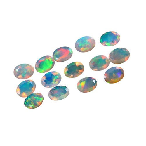 100% Natürlich Äthiopisch Welo Feuer Opal 5x4mm Oval Facettiert Lose Edelstein - Bild 2 von 9