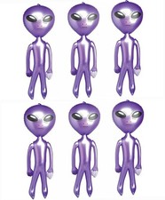 LOT OF 6 BIG 24" ALIEN INFLATE INFLATABLE 2 FEET BLOW UP PROP GAG GIFT FAST SHIP
