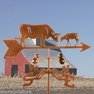 Cow-w-Calf-Weathervane-Dairy-Farm-Weather-Vane-Complete-w-Choice-of-Mount