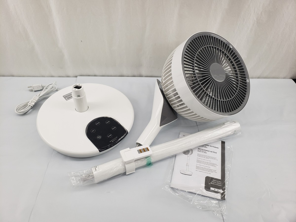 WOOZOO 360 barrel ホワイト IRIS USA WOOZOO Fan with Remote, 360° Oscillating Fan, Desk