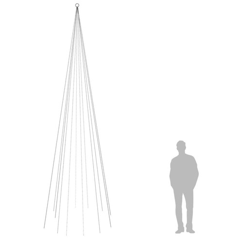 NNEVL Christmas Tree on Flagpole Warm White 732 LEDs 500 cm - Picture 8 of 9