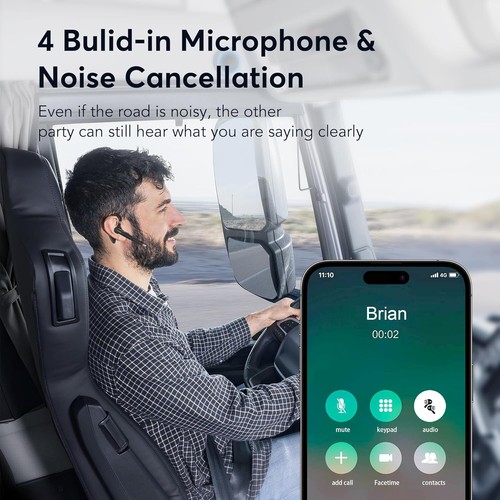 Bluetooth Headset - Wireless Bluetooth Earpiece with Charging Case,120H Playback - 第 2/8 張圖片