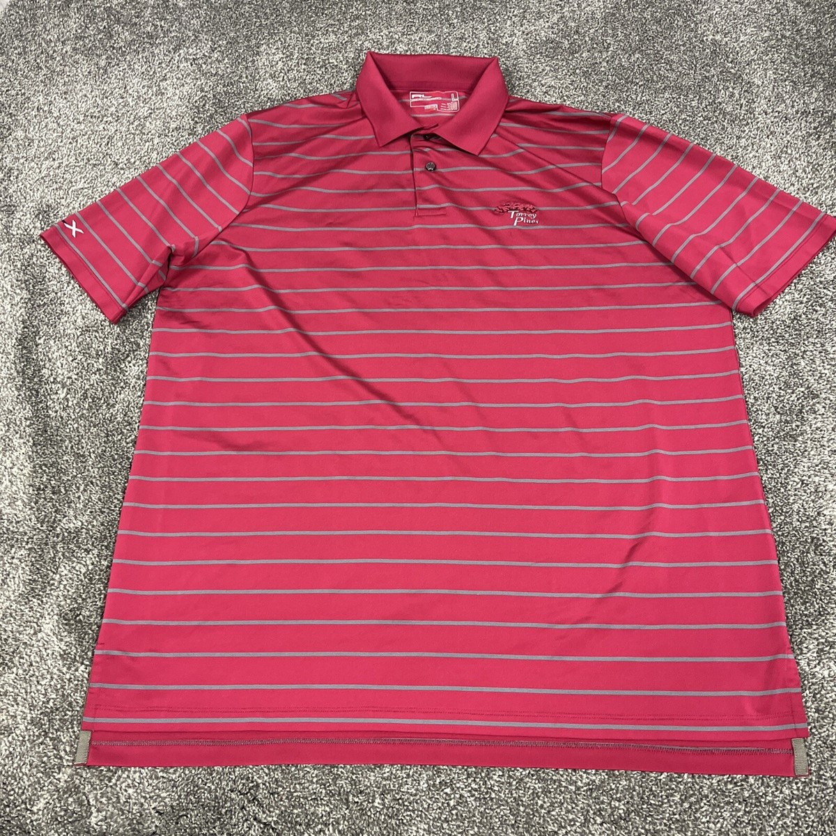 RLX Ralph Lauren Torrey Pines Shirt Men's L Pink & Gray Striped