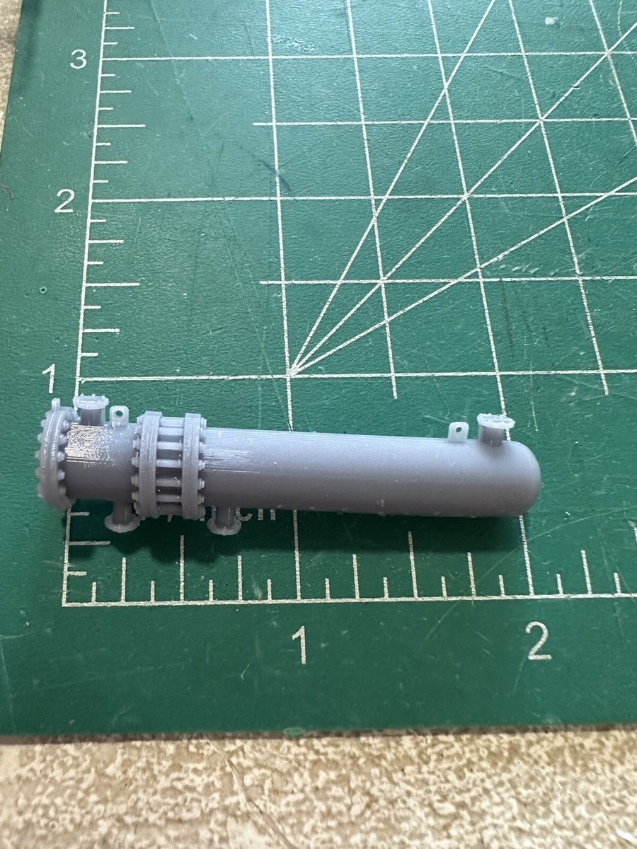 N Scale Flat Car Load With Heat Exchanger – Gray Model Train Accessory By Earnest Trains