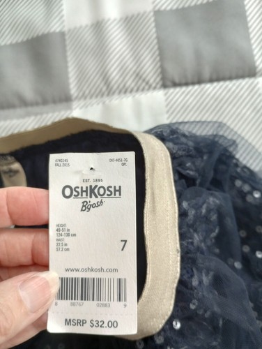 Girl's OshKosh B'Gosh Sequined Tulle Blue Skirt SZ. 7 - Picture 4 of 4