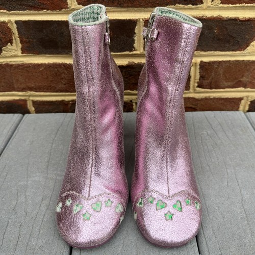 Irregular Choice Ankle Boots Womens Size 38 EU 7 US Pink Cheeky Charm Metallic - Picture 3 of 13