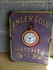 Vintage Metal Advertising Plaque for INGASOLL Pocket Watches