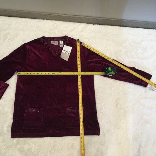 Lotto tuta da donna vintage velluto pista viola rosa caldo pantaloni maglione nuovi con etichette 3 pz - Foto 7 di 7