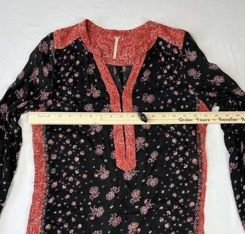 FREE PEOPLE Peacemaker Hi-Lo Dress Red Black - Picture 4 of 8