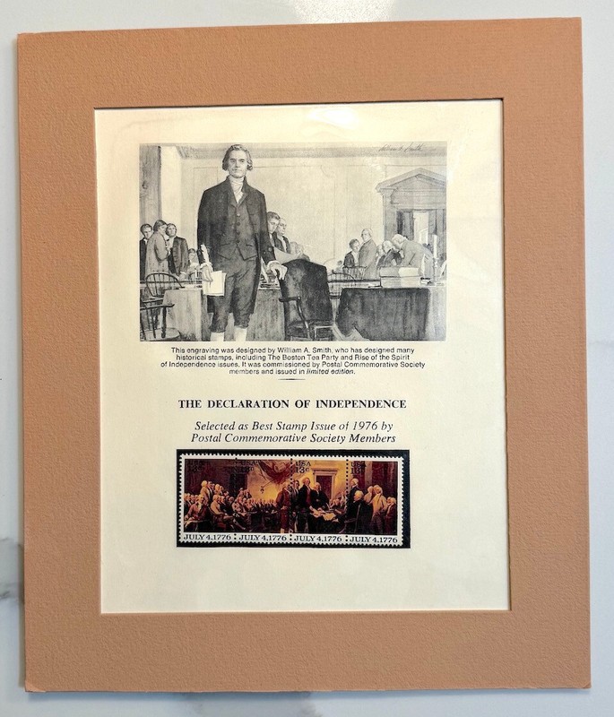 Postal Commerative Society Best Stamp of 1976 Declaration Of Independence RARE