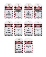 10 X Lockout Tag / Lock Off Safety / Danger Tags