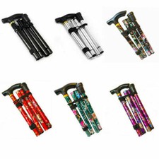 Walking Stick Folding Height Adjustable - Multiple Colours and Design