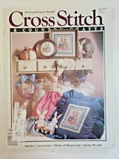 Cross Stitch Country Crafts Pattern Leaflet Magazine Jan Feb 90 VTG Sampler