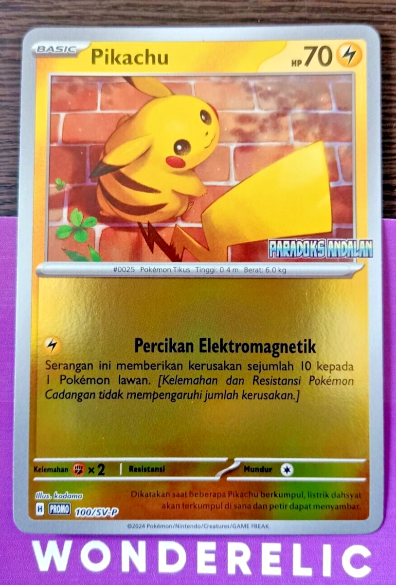 PIKACHU 100/SV-P Holo Paradoks Andalan PROMO Exclusive Pokemon